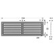 DOUBLE ALUMINIUM AIR VENTILATION GRILLE COVER 5x15cm / ALUMINIUM